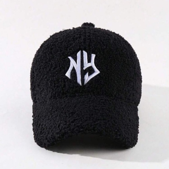 ✨NEW✨ (2) Brown & Black NY Sherpa sheep wool trucker hat Caps - Picture 5 of 10